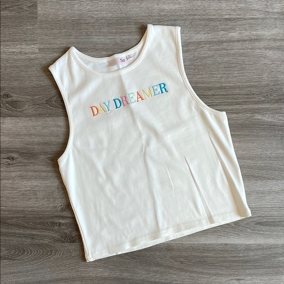 SO Tops - SO Day Dreamer Embroidered Tank Top